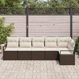 vidaXL Tuinbank Set met kussen 6 pcs Zwart en Wit poly rattan