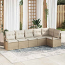 vidaXL Tuinbank Set met kussen 6 pcs Zwart en Wit poly rattan