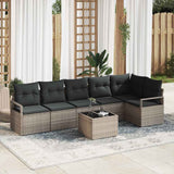vidaXL Tuinbank Set met kussen 6 pcs Zwart en Wit poly rattan