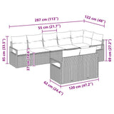 vidaXL Garden Lounge Set with cushions 8 pcs Black and White poly rattan