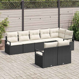 vidaXL Garden Lounge Set with cushions 8 pcs Black and White poly rattan
