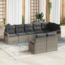vidaXL Garden Lounge Set with cushions 8 pcs Black and White poly rattan