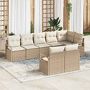 vidaXL Garden Lounge Set with cushions 8 pcs Black and White poly rattan
