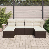 vidaXL Sofa Set with Cushions and Storage 6 pcs Black and Cream poly rattan