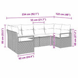 vidaXL Garden Lounge Set with Cushion 6 pcs Black and White poly rattan