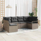 vidaXL Garden Lounge Set with Cushion 6 pcs Black and White poly rattan