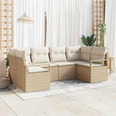 vidaXL Garden Lounge Set with Cushion 6 pcs Black and White poly rattan