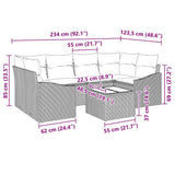vidaXL Sofa Set with Cushions with Storage 7 pcs Black and Cream Poly Rattan