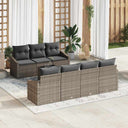 vidaXL Sofa Set with Cushion Storage 8 pcs Black and Cream Poly Rattan