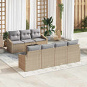 vidaXL Sofa Set with Cushion Storage 8 pcs Black and Cream Poly Rattan