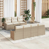 vidaXL Sofa Set with Cushion Storage 8 pcs Black and Cream Poly Rattan