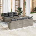 vidaXL Sofa Set with Cushion Storage 8 pcs Black and Cream Poly Rattan