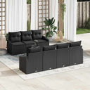 vidaXL Sofa Set with Cushion Storage 8 pcs Black and Cream Poly Rattan