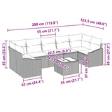 vidaXL Sofa Set with Cushions Storage 8 pcs Black and Cream Poly Rattan