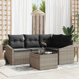 vidaXL Tuinbank Set met kussen 4 pcs Zwart en Wit poly rattan