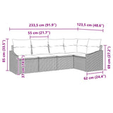 vidaXL Tuinbank Set met kussen 5 pcs Zwart en Wit poly rattan