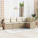 vidaXL Tuinbank Set met kussen 5 pcs Zwart en Wit poly rattan