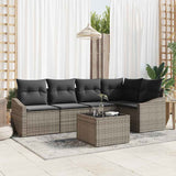 vidaXL Tuinbank Set met kussen 5 pcs Zwart en Wit poly rattan