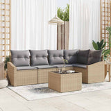 vidaXL Tuinbank Set met kussen 5 pcs Zwart en Wit poly rattan