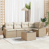 vidaXL Tuinbank Set met kussen 5 pcs Zwart en Wit poly rattan