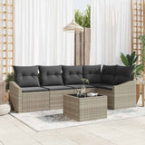 vidaXL Tuinbank Set met kussen 5 pcs Zwart en Wit poly rattan