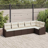 vidaXL Garden Lounge Set with cushions 6 pcs Black and White poly rattan