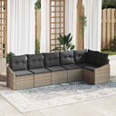 vidaXL Garden Lounge Set with cushions 6 pcs Black and White poly rattan