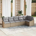vidaXL Garden Lounge Set with cushions 6 pcs Black and White poly rattan