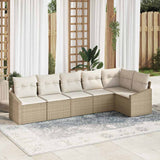 vidaXL Garden Lounge Set with cushions 6 pcs Black and White poly rattan
