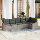 vidaXL Garden Lounge Set with cushions 6 pcs Black and White poly rattan