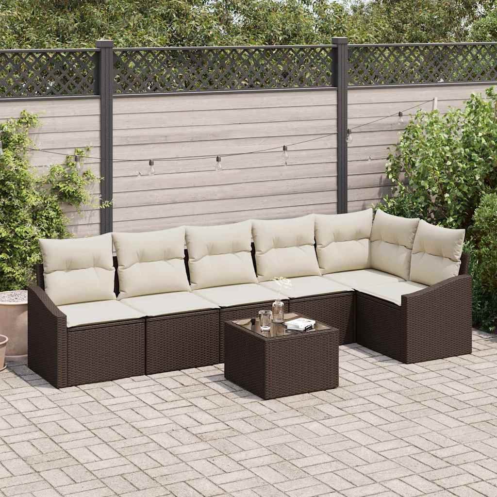 vidaXL Garden Lounge Set with cushions 6 pcs Black and White poly rattan