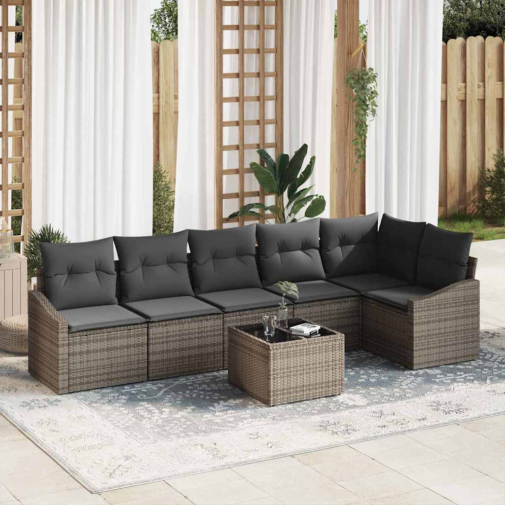 vidaXL Garden Lounge Set with cushions 6 pcs Black and White poly rattan