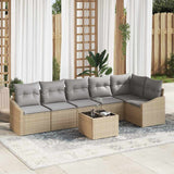 vidaXL Garden Lounge Set with cushions 6 pcs Black and White poly rattan