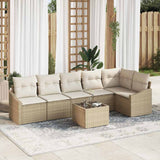 vidaXL Garden Lounge Set with cushions 6 pcs Black and White poly rattan