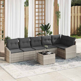 vidaXL Garden Lounge Set with cushions 6 pcs Black and White poly rattan