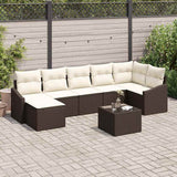 vidaXL Tuinbank Set met kussen 7 pcs Zwart en Crème poly rattan