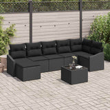 vidaXL Tuinbank Set met kussen 7 pcs Zwart en Crème poly rattan