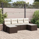 vidaXL Tuin Eettafel Set met kussen met opslag 6 pcs Zwart en Crème