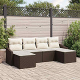 vidaXL Tuin Eettafel Set met kussen met opslag 6 pcs Zwart en Crème