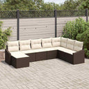 vidaXL Tuinbank Set met kussen 8 pcs Zwart en Crème poly rattan