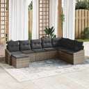 vidaXL Tuinbank Set met kussen 8 pcs Zwart en Crème poly rattan