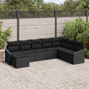 vidaXL Tuinbank Set met kussen 8 pcs Zwart en Crème poly rattan