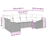 vidaXL Tuinbank Set met opslag 6 pcs Zwart en Crème poly rattan