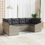 vidaXL Tuinbank Set met opslag 6 pcs Zwart en Crème poly rattan