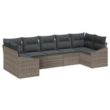 vidaXL Tuinbank Set met opslag 7 pcs Zwart en Crème poly rattan