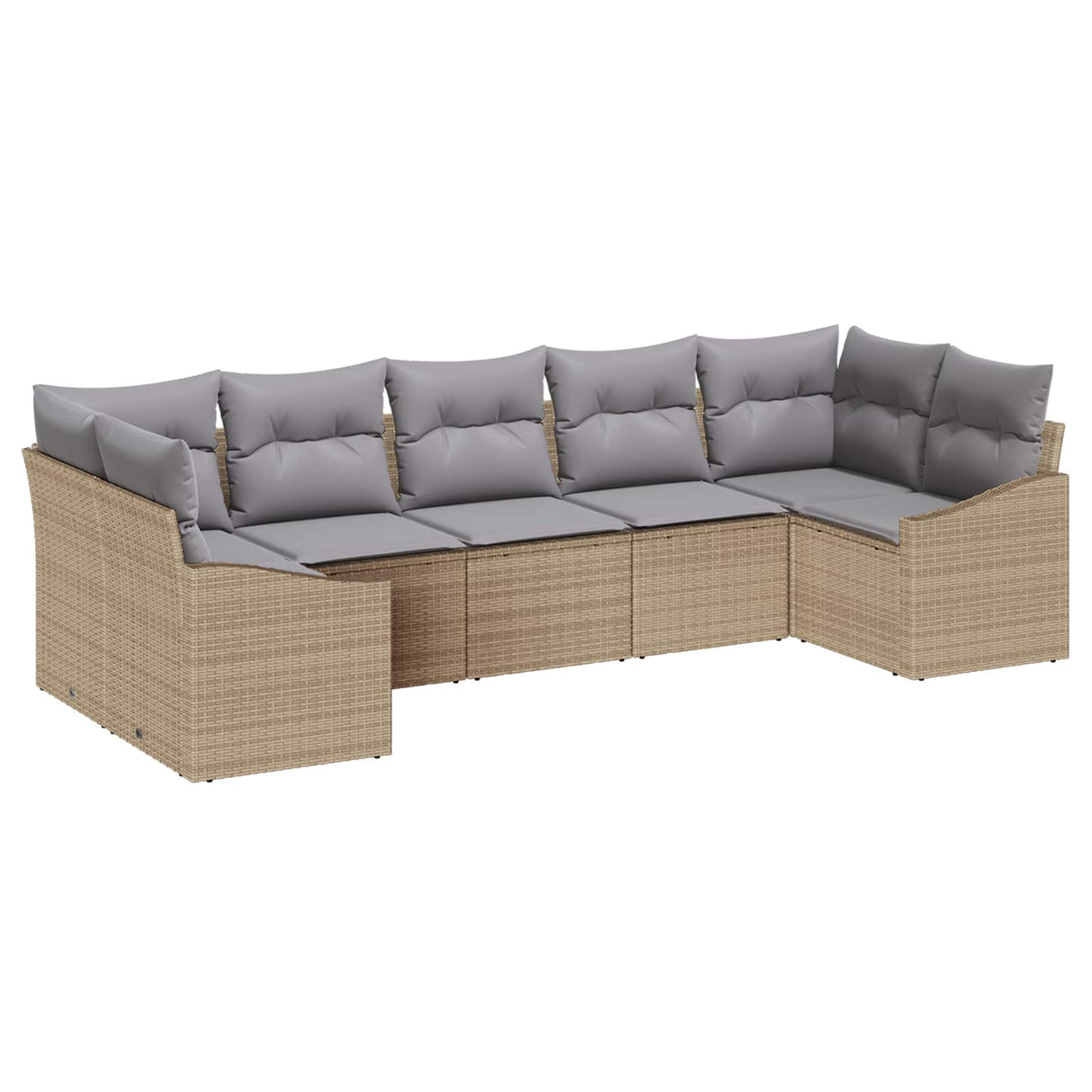 vidaXL Tuinbank Set met opslag 7 pcs Zwart en Crème poly rattan