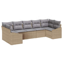 vidaXL Tuinbank Set met opslag 7 pcs Zwart en Crème poly rattan