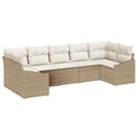 vidaXL Tuinbank Set met opslag 7 pcs Zwart en Crème poly rattan