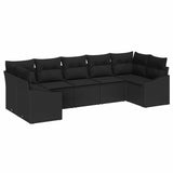 vidaXL Tuinbank Set met opslag 7 pcs Zwart en Crème poly rattan