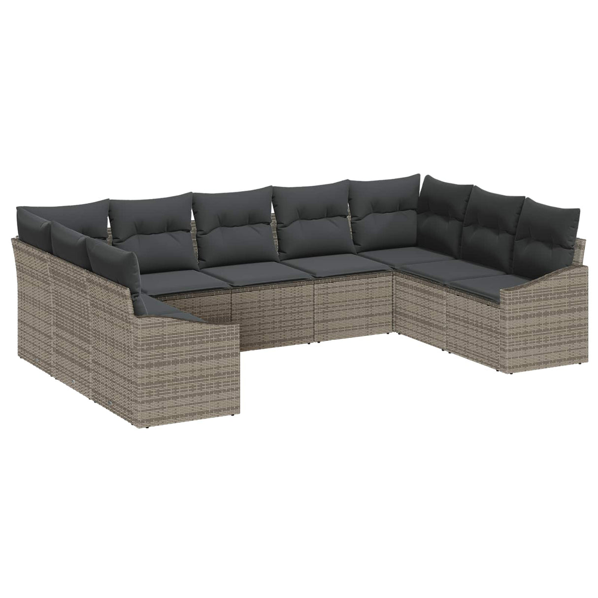 vidaXL Tuinbank Set met opslag 9 pcs Zwart en Crème poly rattan